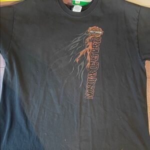 Harley-Davidson Black and Orange Flame Tee